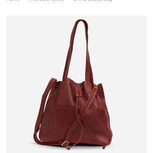 Parker Clay, Emma Bucket Bag, clay red, with dust cover.